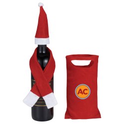 santa wine hat and bag